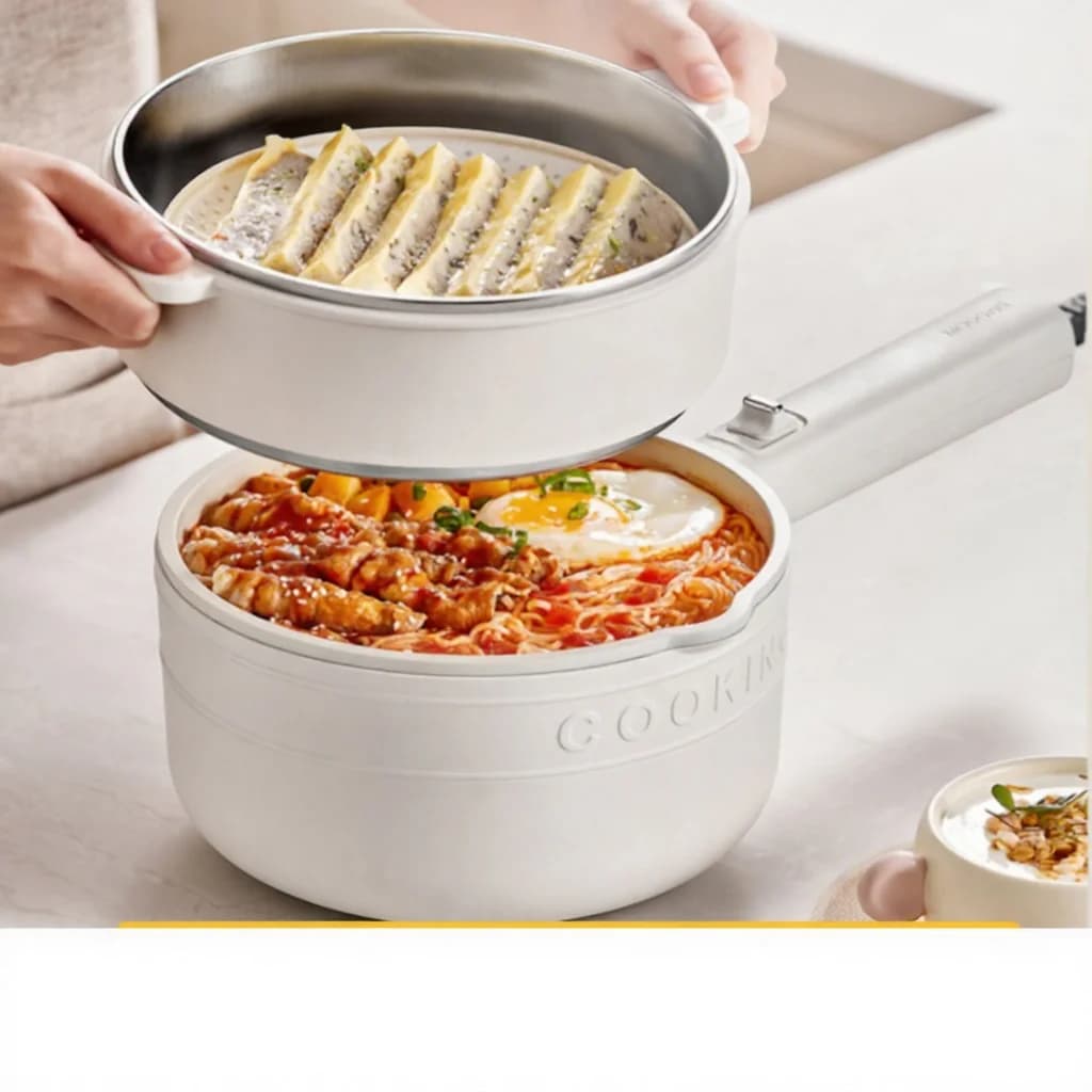 세라믹 코팅 내솥 및 찜기 포함 전기 쿡포트