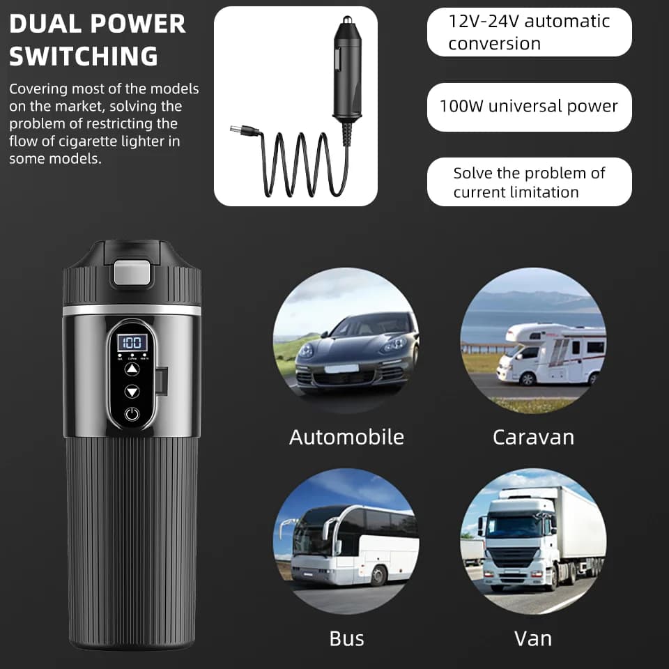 500ml 12V/24V 전기 가열 컵